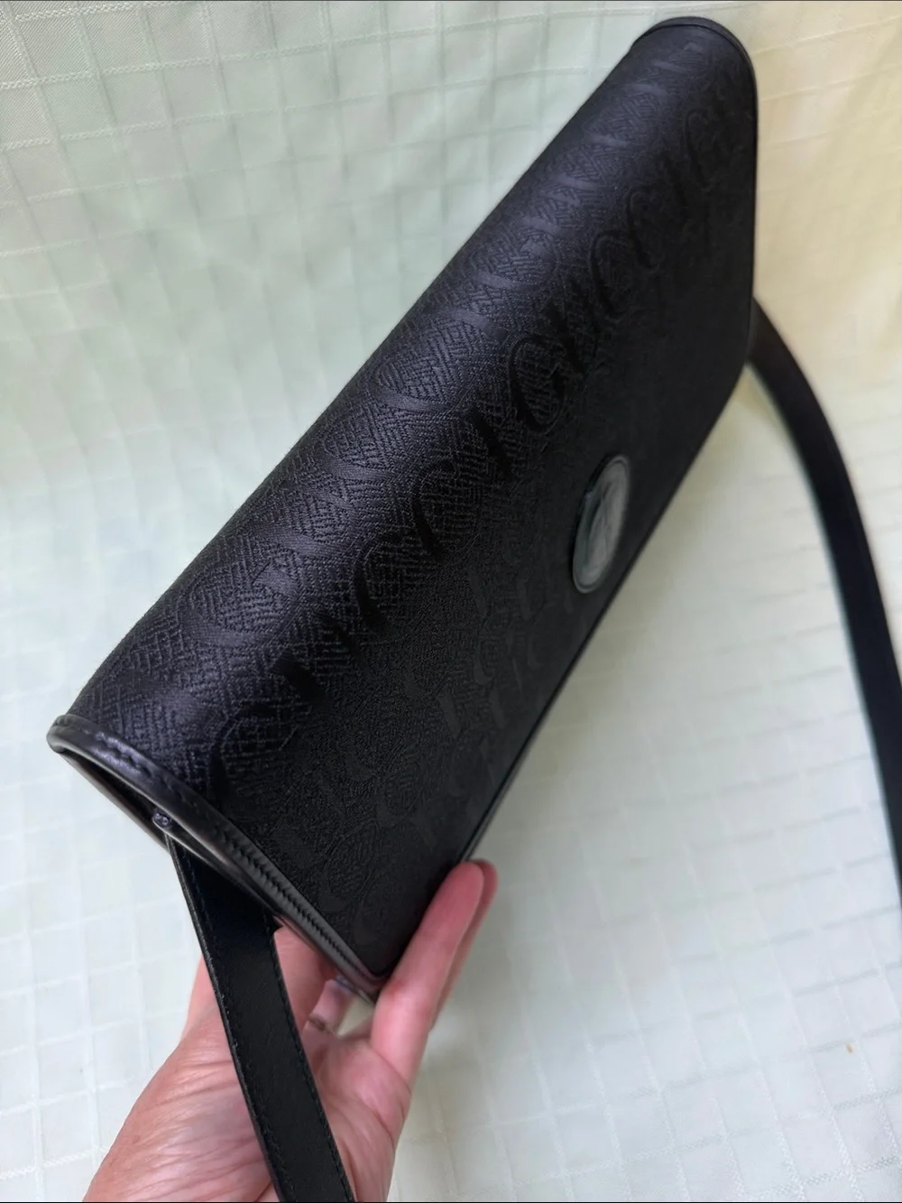 Vintage Gucci canvas/leather shoulder bag/clutch